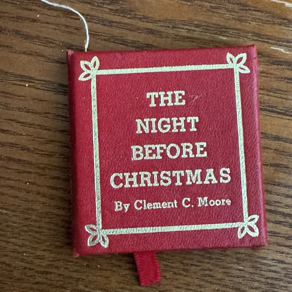 Vtg Night Before Christmas Clement C Moore Mini Book Ornament Kurt Adler 1977